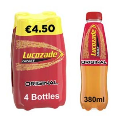 Picture of 380 Lucozade Original Bottle 4pk €4.50 x6 DRS